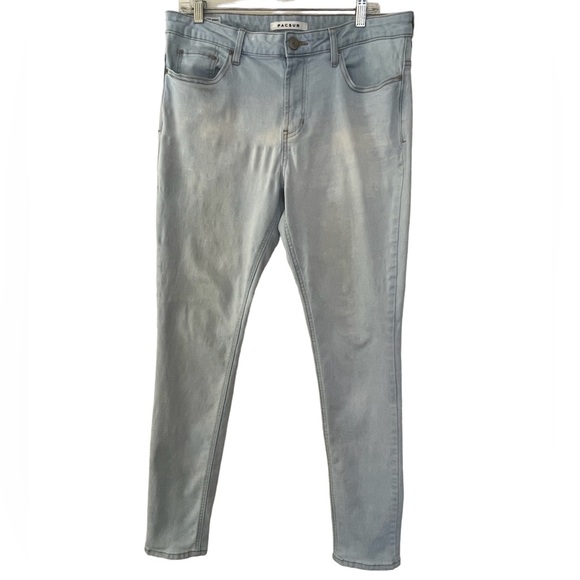 Men’s PacSun Stacked Skinny Jeans, Light Indigo Wash, Distressed, 33 x 32 - Picture 2 of 9